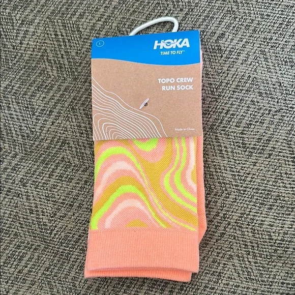 Hoka Orange and Green Patterned Socks - Picture 3 of 4